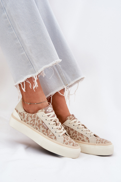 Низькі Жіночі Кросівки Леопардовий Принт Lee Cooper LCW-25-02-3330L Бежеві