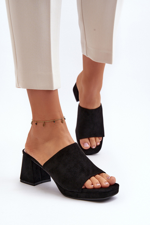 Жіночі чорні мюлі Bralya на підборах