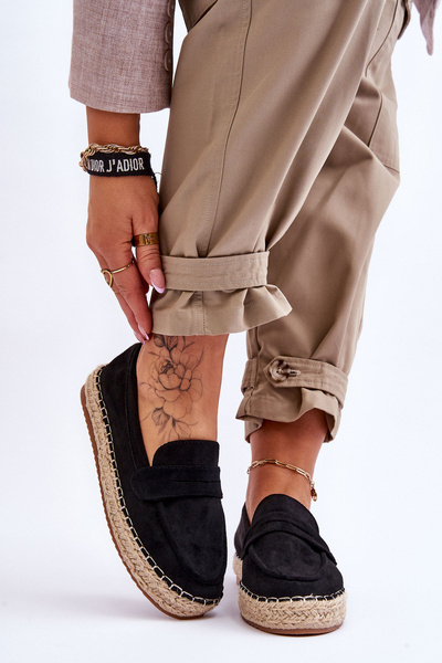 Жіночі замшеві еспадрільї чорні Keyla