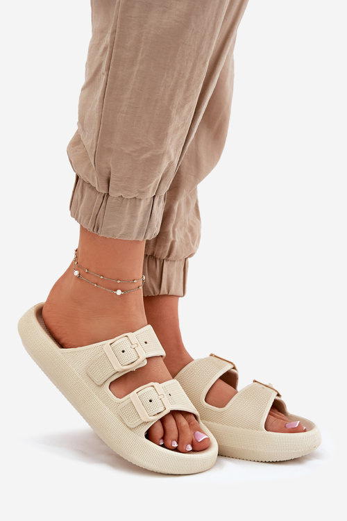 Жіночі Сандалі На Платформі З Пряжками Бежеві Нітіана