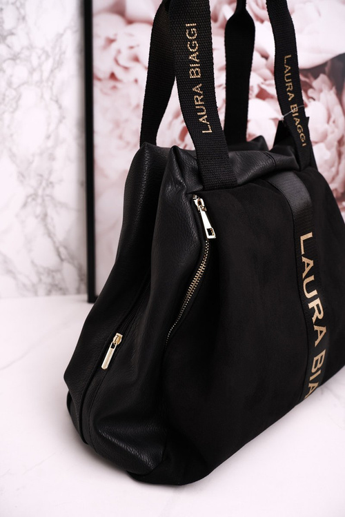 Сумка через плече LAURA BIAGGI шкіра/замша чорна