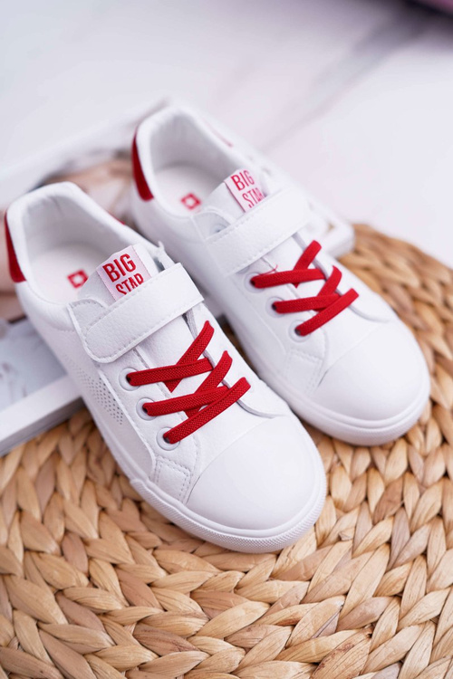 Дитячі кросівки на липучці Big Star DD374106 біло-червоні