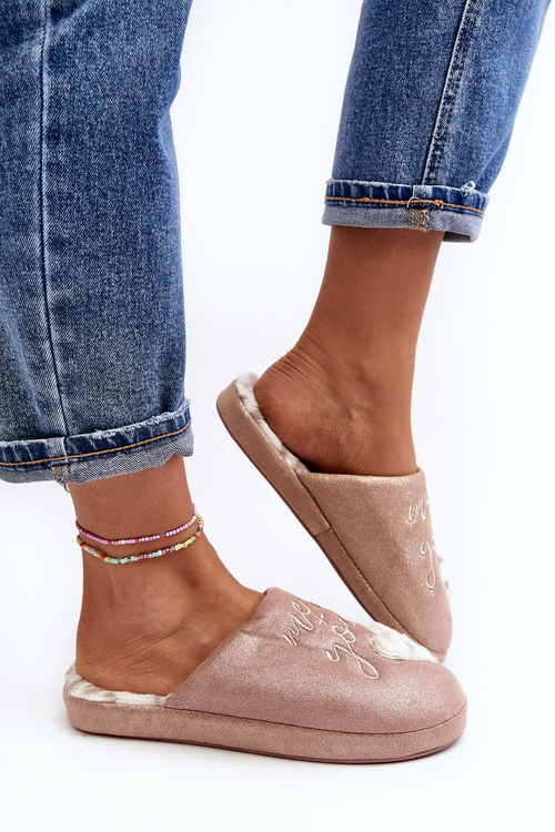 Блискучі жіночі рожеві тапочки Geraja