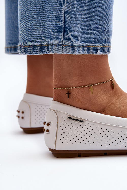 Жіночі білі лофери з вирізом Rasirna