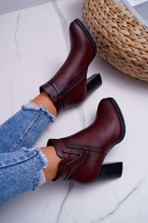 Жіночі чоботи на підборах Sergio Leone Maroon BT537
