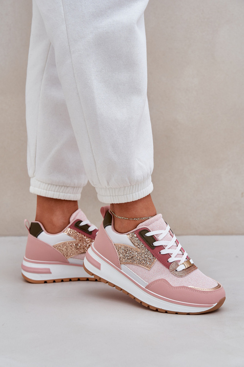 Блискучі Спортивні Черевики Для Жінок Рожеві Leesema