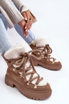 Жіночі снігові черевики Trappers із бежевою шнурівкою Shala