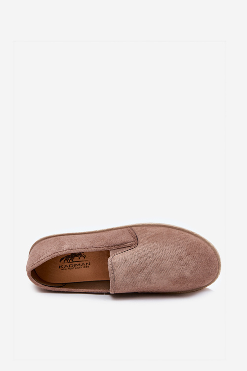 Чоловічі еспадрильї кросівки з екошкіри темно-бежеві Lunaria