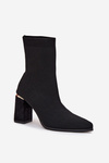 Текстильні Жіночі Чоботи На Каблуку Чорні Virelle