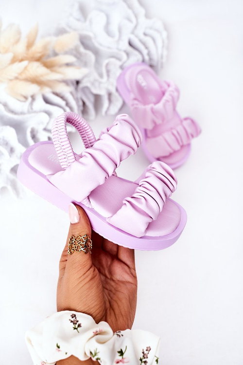 Дитячі босоніжки на шнурку Фіолетовий солодкість