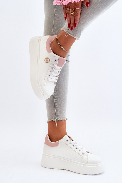 Жіночі кросівки на платформі білі Eshen