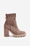 Жіночі шкіряні ботильйони Beige Lewski 3386