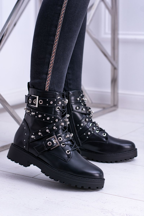 Чоботи жіночі високі чорні Trappers Albere