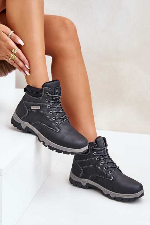 Чоловічі утеплені трекінгові кросівки з екошкіри Navy Neramia