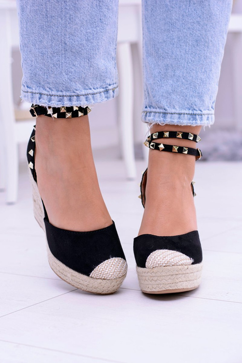 Жіночі чорні босоніжки еспадрільї Aude