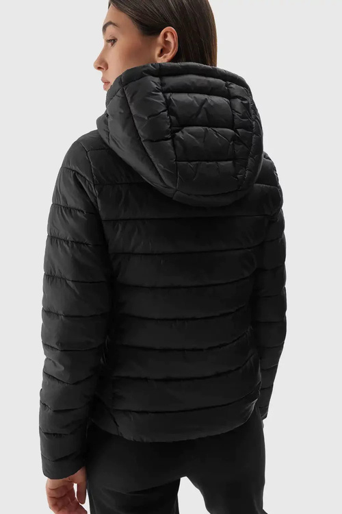Жіночий пуховик з капюшоном 4F чорний 4FWAW24TDJAF468-20S
