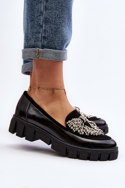 Поліровані жіночі мокасини Laura Messi 2785 Чорні