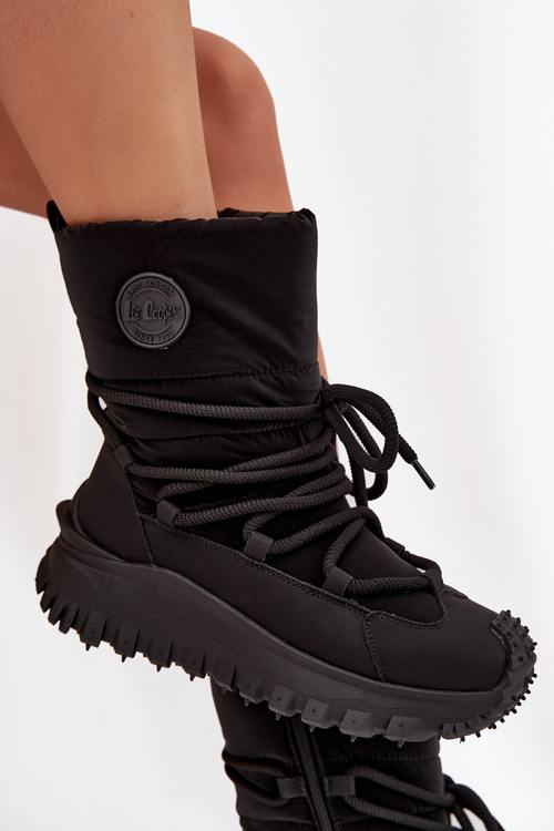 Шкіряні зимові черевики на платформі Lee Cooper LCJ-25-12-3660 Чорний