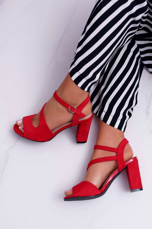 Жіночі босоніжки на шпильці Sergio Leone SK868 Suede Red Mersi