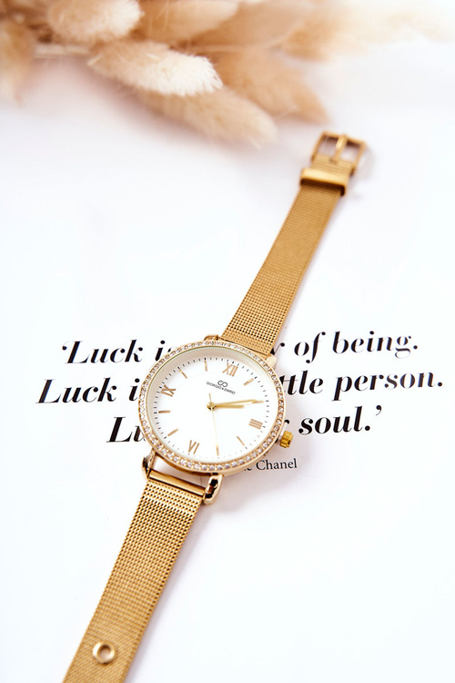 Жіночий годинник з цирконами на сітчастому браслеті Giorgio&Dario Gold