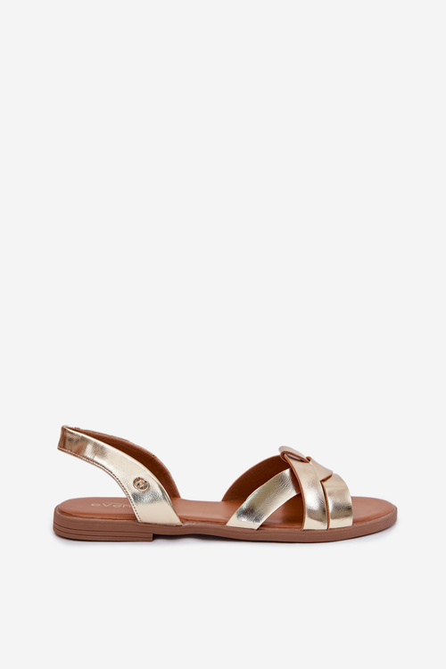 Плоскі Жіночі Сандалі З Еко Шкіри Золоті Illoria