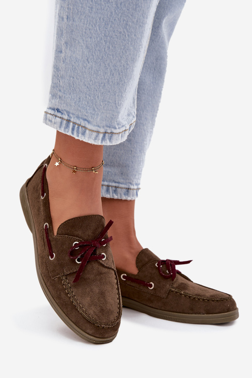 Жіночі мокасини з шнурками Темно-зелений Calivra