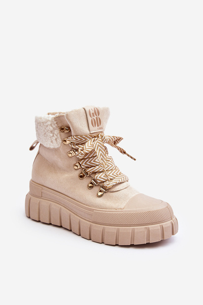 Черевики Trappers на підкладці на товстій підошві Ralotta Light Beige