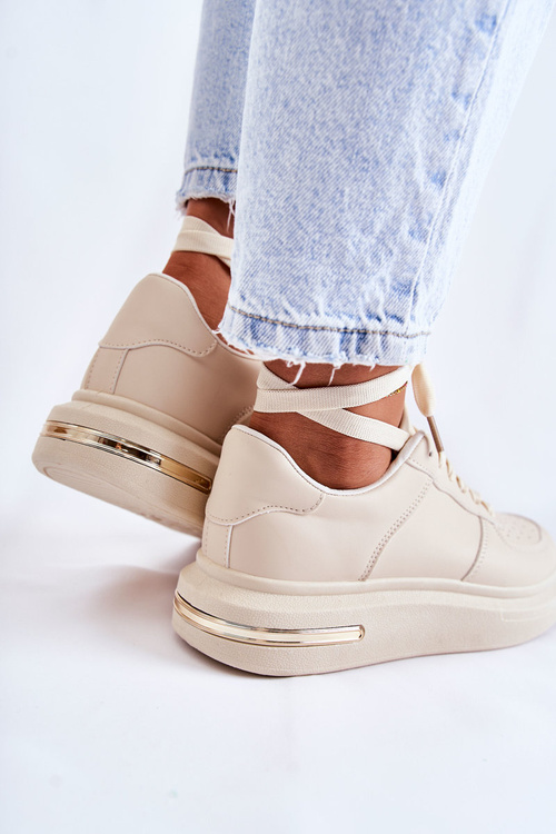 Класичні шкіряні спортивні туфлі бежеві Jennys