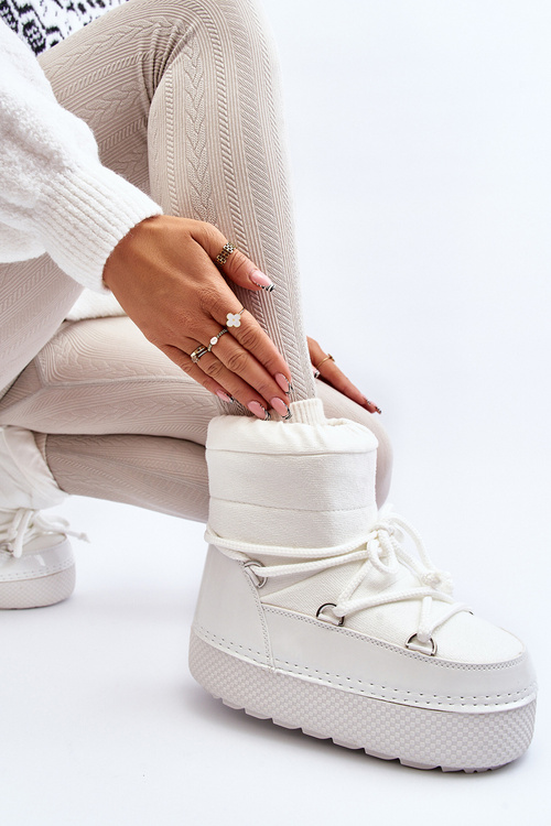 Жіночі білі чоботи зі шнурівкоюsa