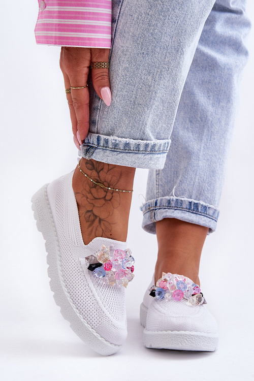 Жіночі тенісні кросівки сліпони з орнаментом Білий Taylor