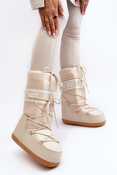 Жіночі високі зимові чоботи Beige Venila