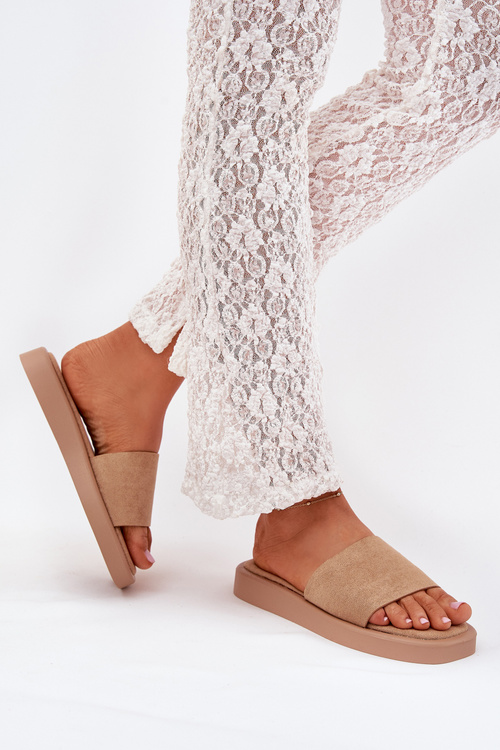 Жіночі Сандалі На Платформі З Еко Замші Темно-бежеві Jorina