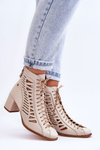Шкіряні ажурні чоботи Maciejka 05508-22 Світло-бежевий