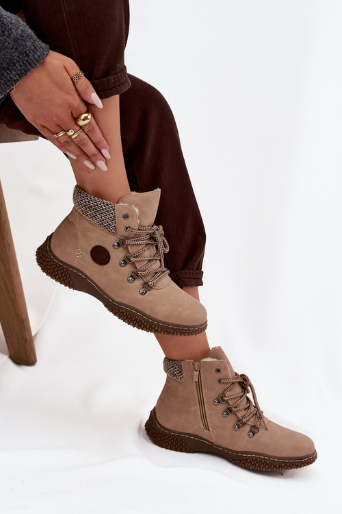 Зимові черевики Трапери жіночі Бежеві Зеная