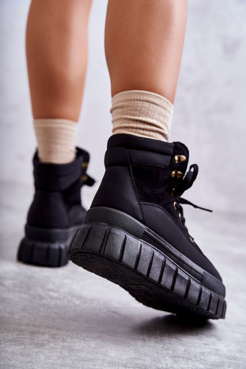 Зручні черевики на платформі Sanchio чорного кольору