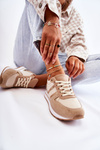 Класичне жіноче спортивне взуття на зав'язках бежеві Elenes