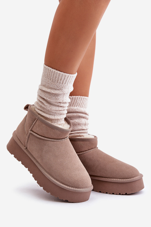 Модні низькі замшеві зимові черевики кольору хакі Нукка