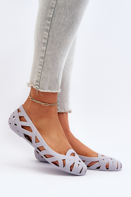 Жіночі гумові балетки сірого кольору Salam