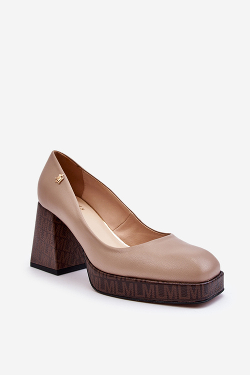 Модні шкіряні туфлі Laura Messi 2599 Beige