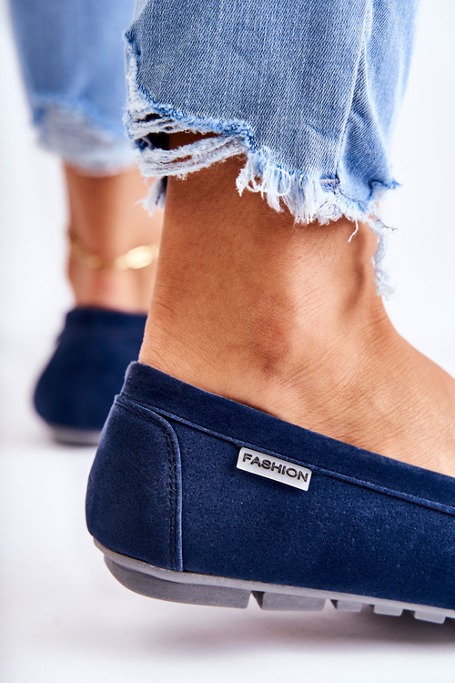 Жіночі замшеві лофери темно-сині Millare