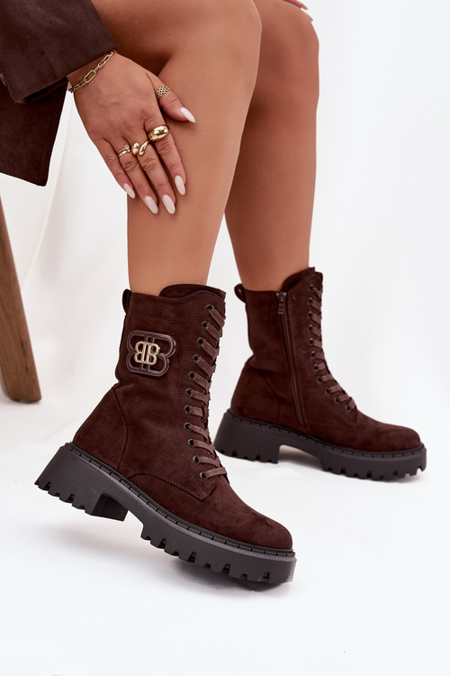 Жіночі черевики Wokrery з декоративним елементом ізольовані шоколадні Kalindra