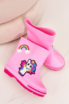 Дитячі резинові чоботи з поні рожеві