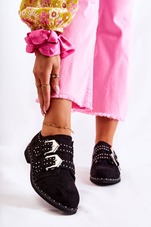 Жіночі півчобітки з пряжками Lu Boo Чорні