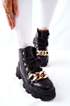 Жіночі утеплені черевики з ланцюжком чорні Labri