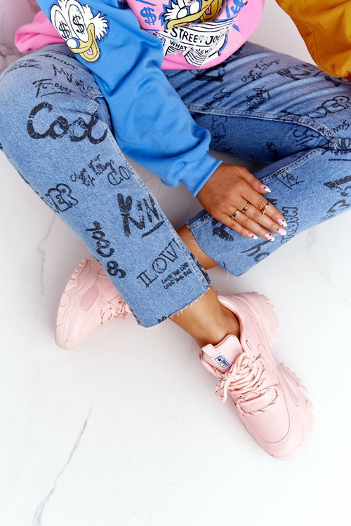 Жіночі кросівки на масивній підошві Pink Laugh