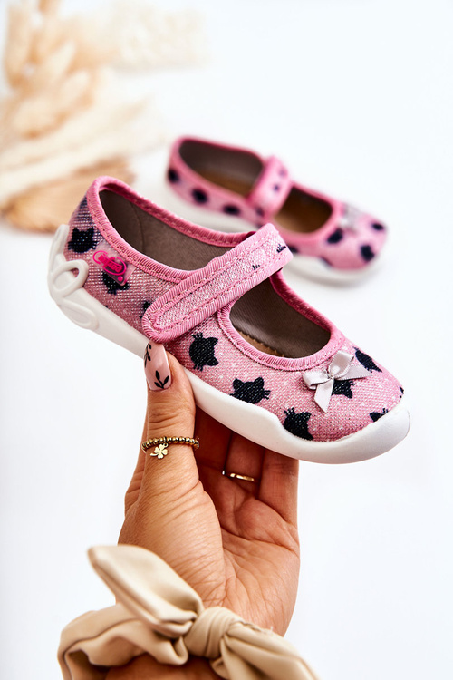 Дитячі тапочки балерини Befado з бантом 114X480 рожеві