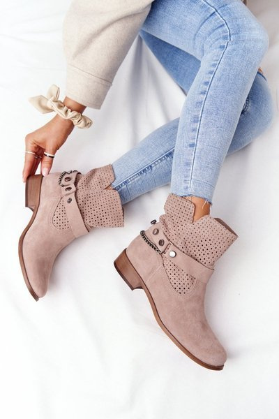 Ажурні весняні черевики Lewski Shoes 2905-0 Бежеві