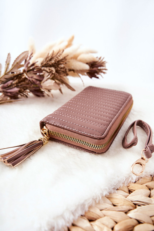 Стьобаний гаманець з китицею Cappucino