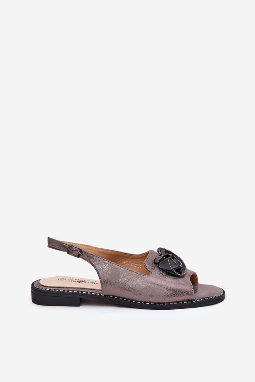 Блискучі Жіночі Сандалі З Декором S.Barski KV51-006 Сірі