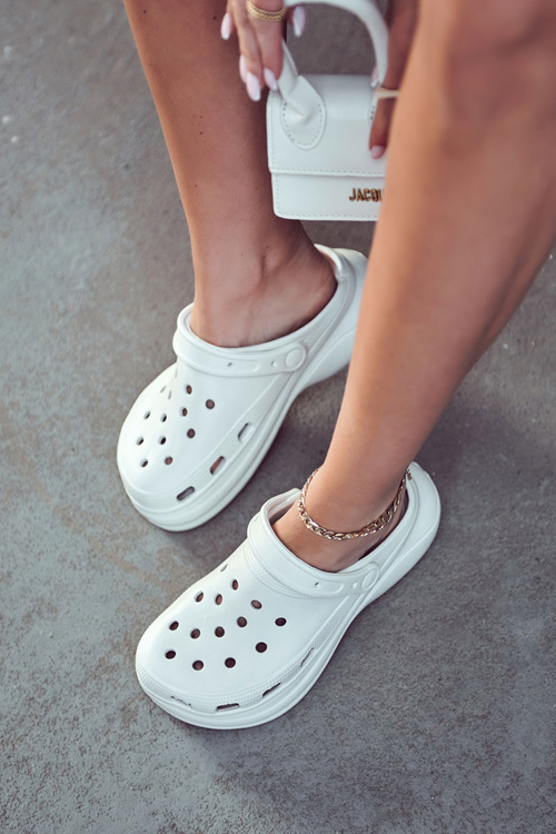 Жіночі поролонові тапочки Crocs White Coline